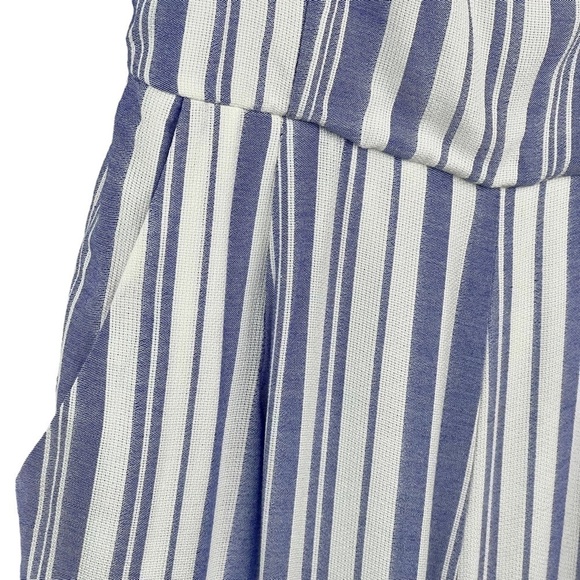 New-shop17 Purple White Vertical Striped, Tie back, Lined, Wide Leg Jump Suit SM - Picture 9 of 15
